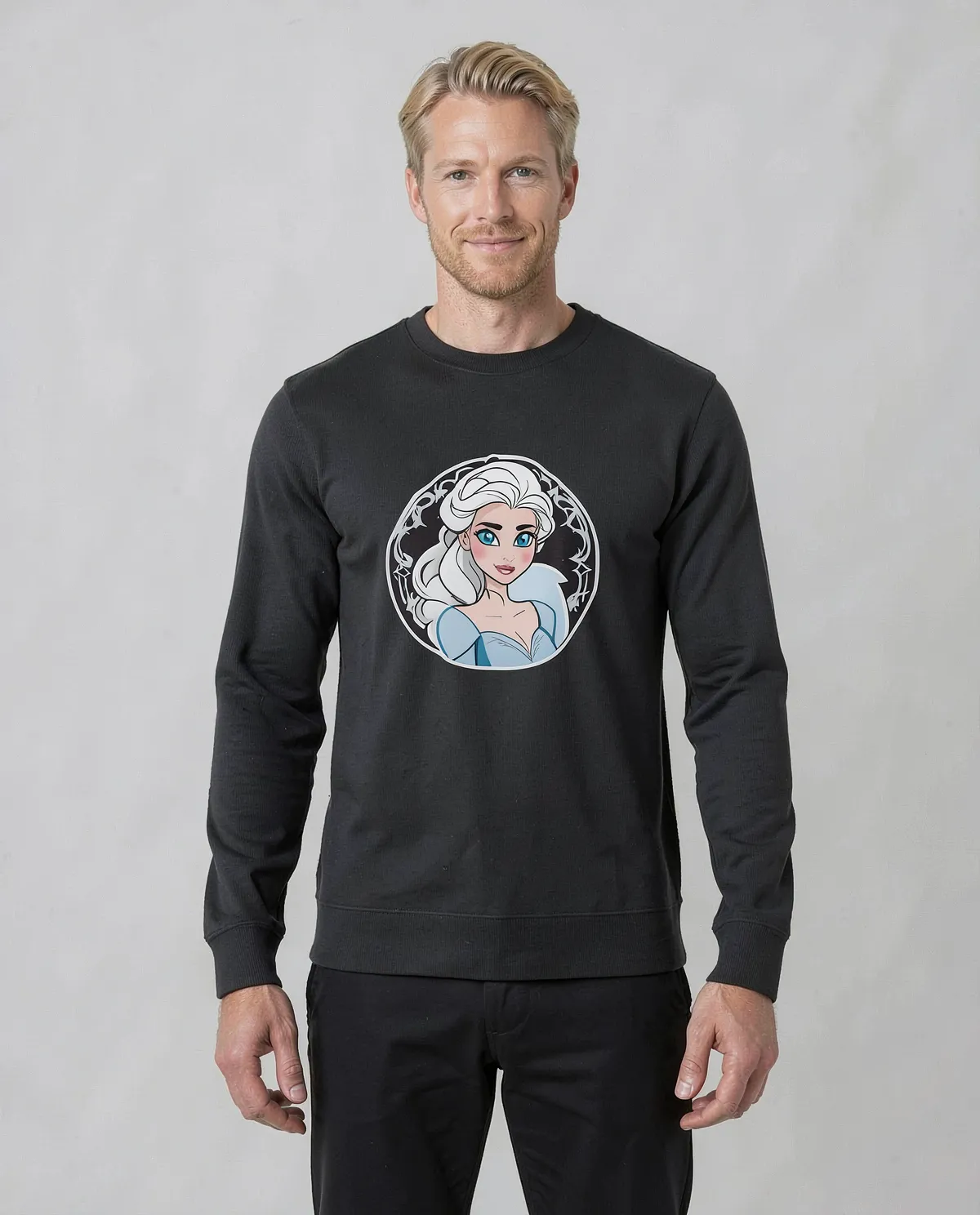 Black Unisex 100% Cotton Sweatshirt – Print‑Ready Comfort 0