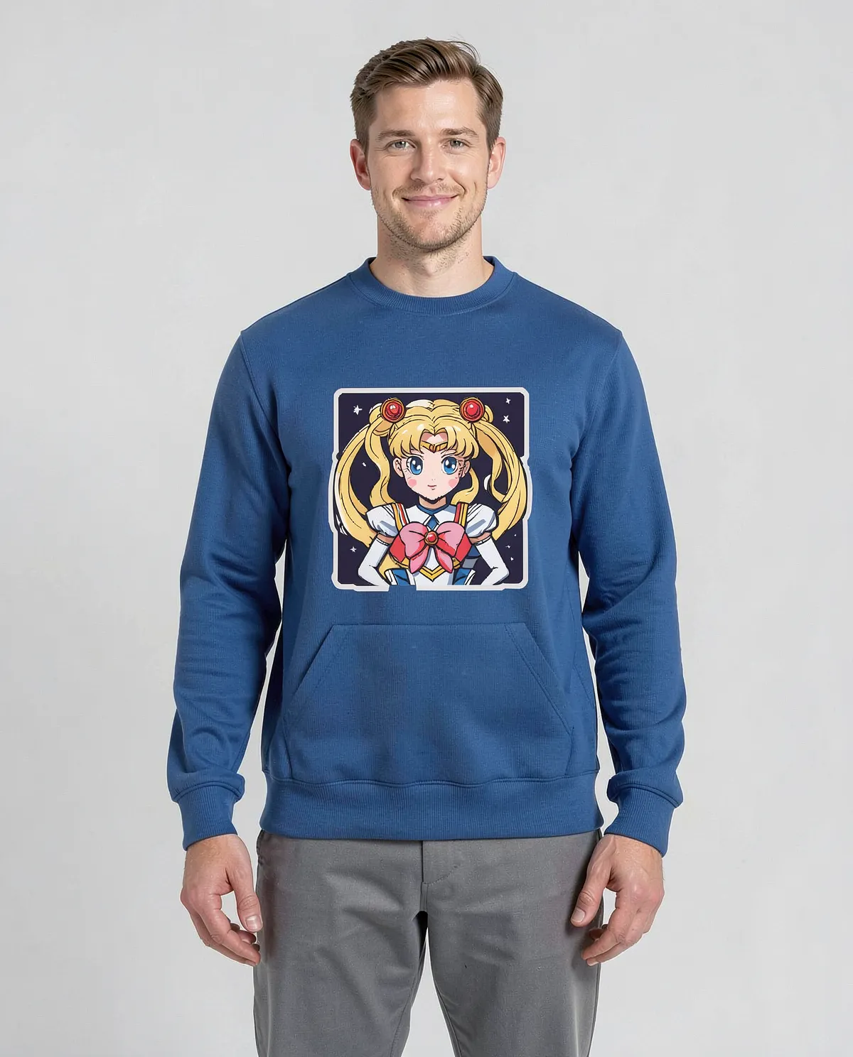 Blue Unisex Brushed Organic Sweatshirt – Soft Eco‑Friendly Comfort 0