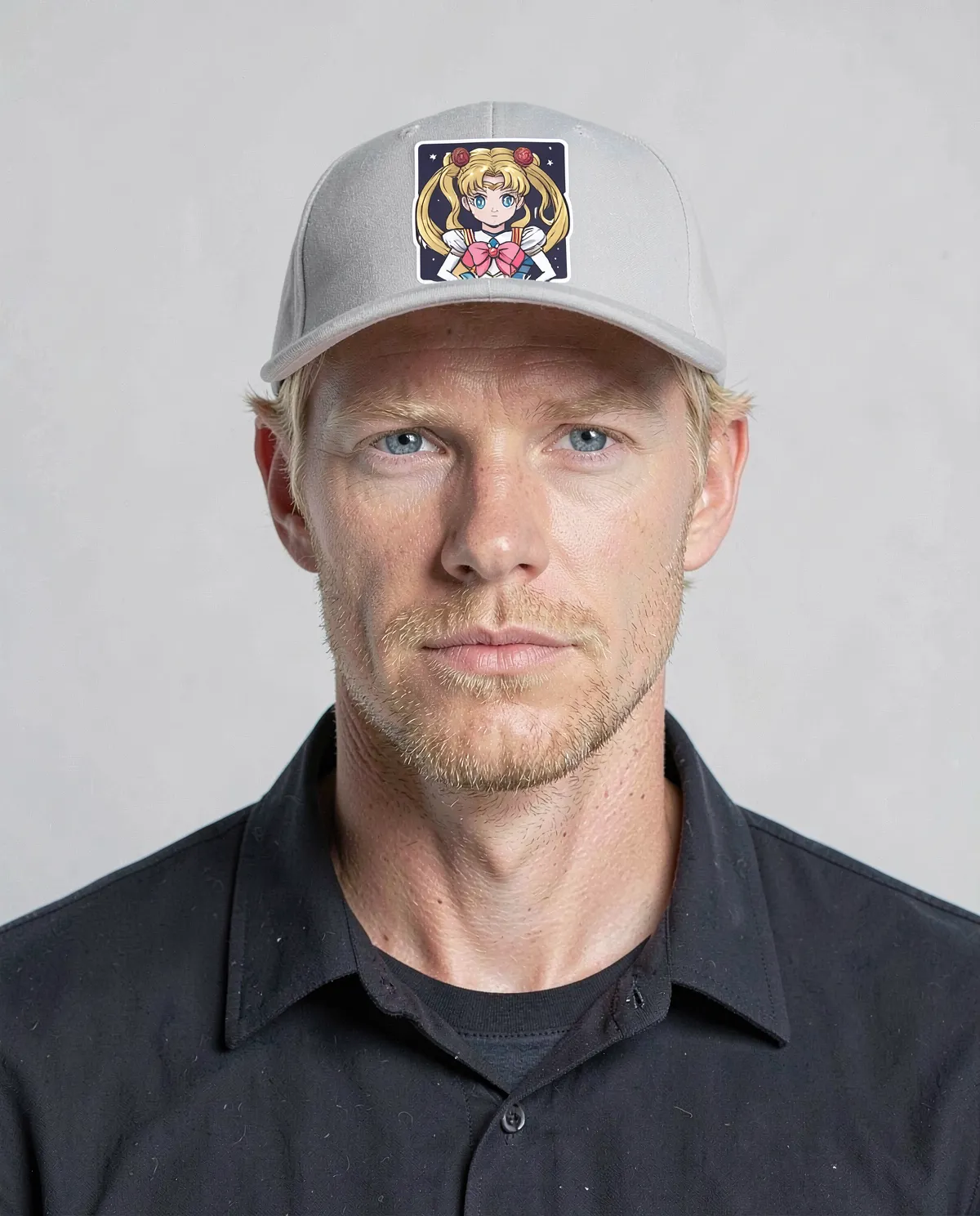 White Cap with Adjustable Velcro Closure and Smooth Print Surface 0