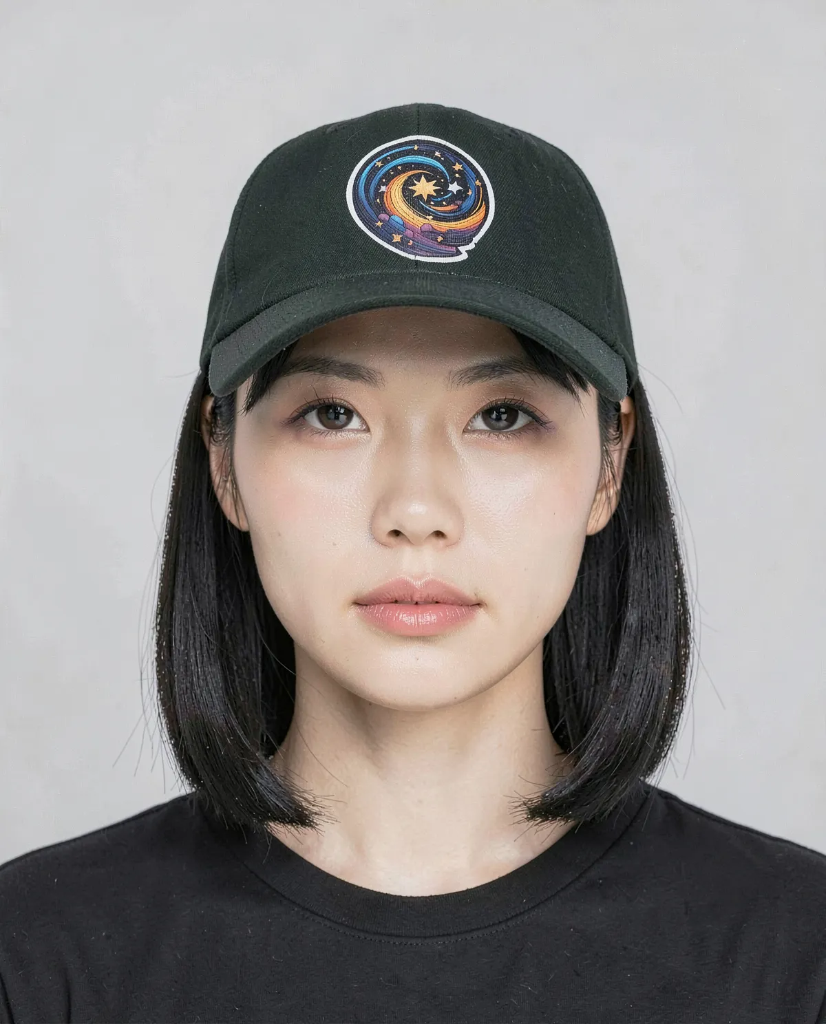 Green 5-Panel Cotton Cap with Adjustable Velcro Closure 0