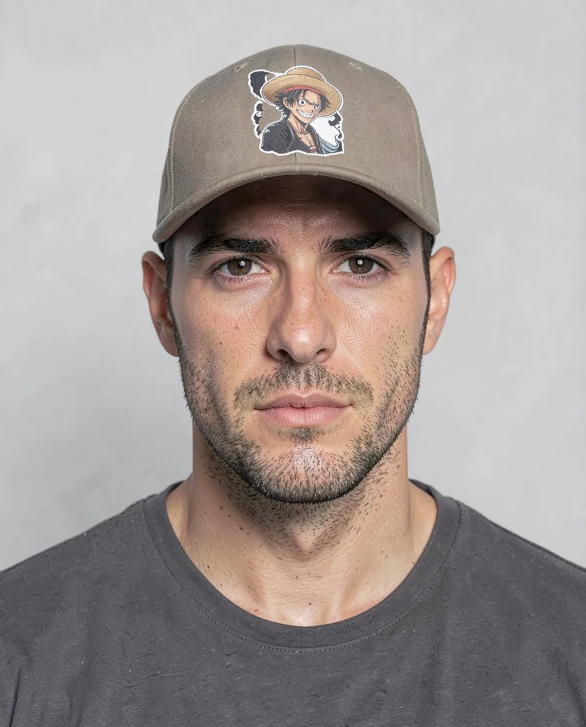 Khaki Cotton Cap with Velcro Closure 0