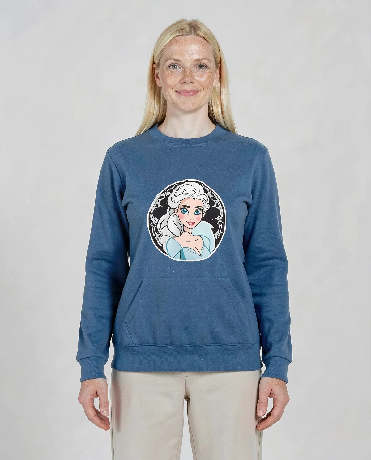 Blue Unisex Sweatshirt – Set-In Sleeves, Print-Ready