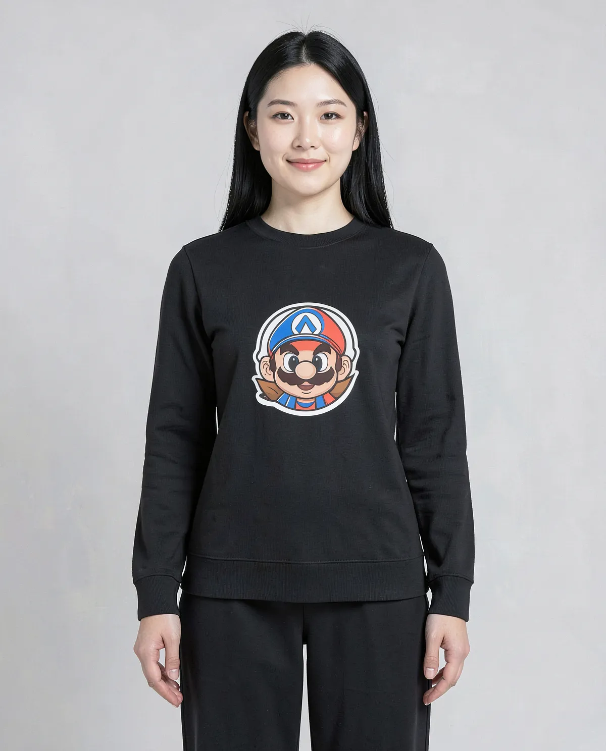 Black Unisex Print‑Ready Cotton Sweatshirt – Classic Comfort 0