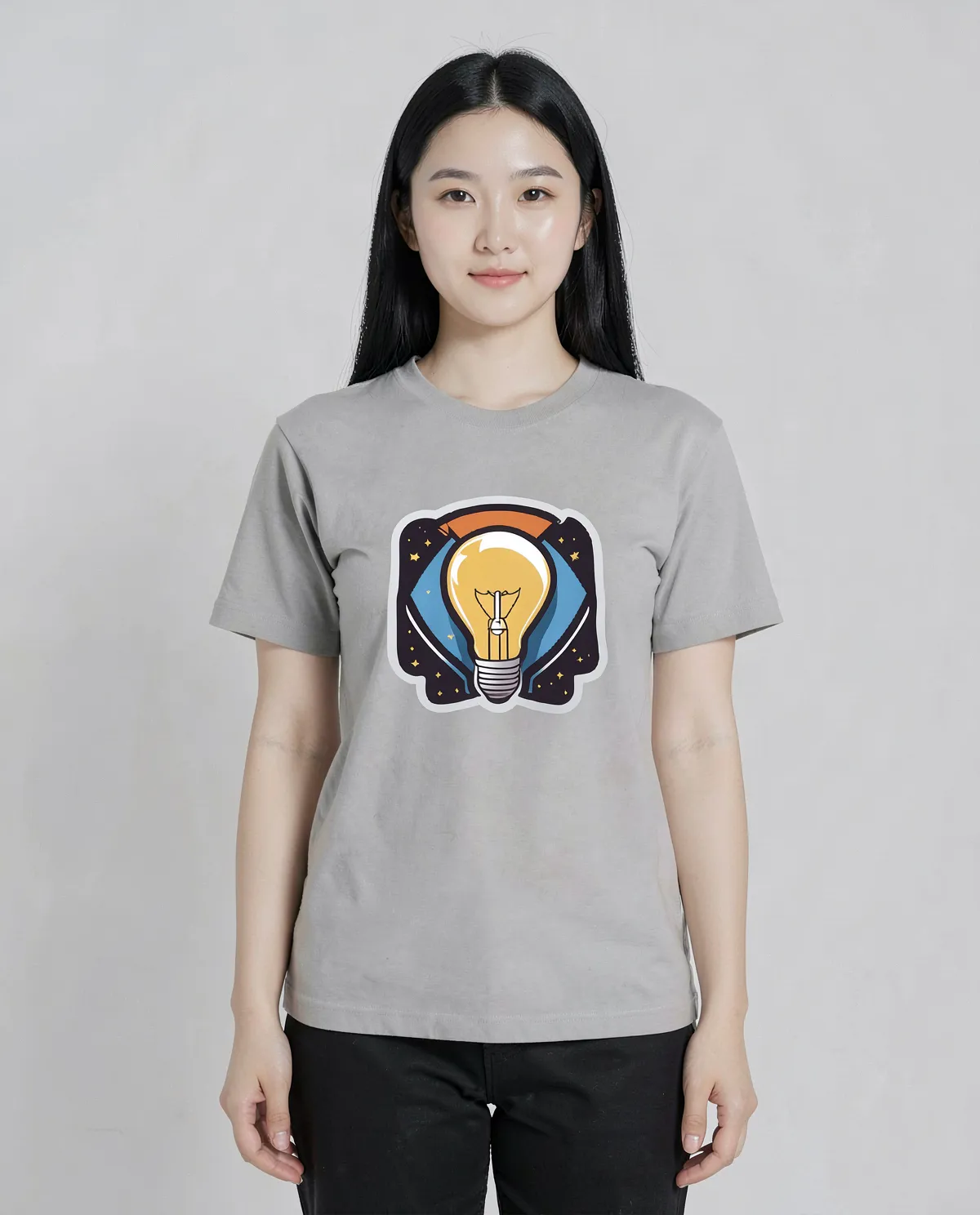 Grey Eco Sustainable T‑Shirt, Short Sleeve Crew Neck 0