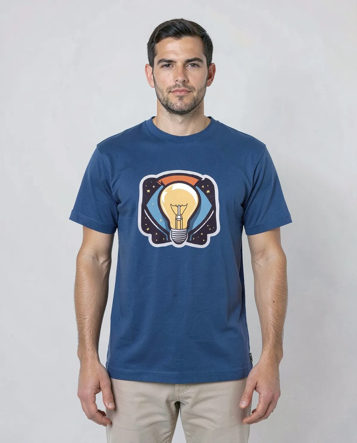Blue Eco Sustainable T-Shirt with Minimalist Design 0