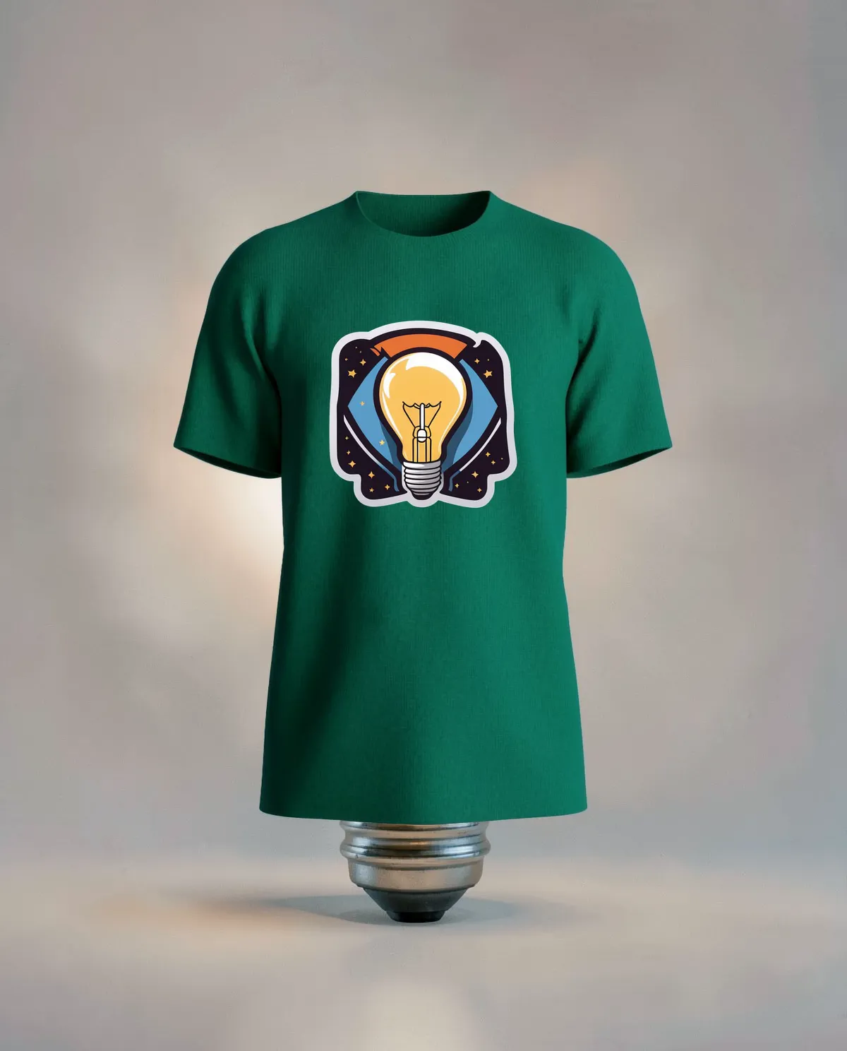 Green Organic Cotton T‑Shirt with Clean Print 59