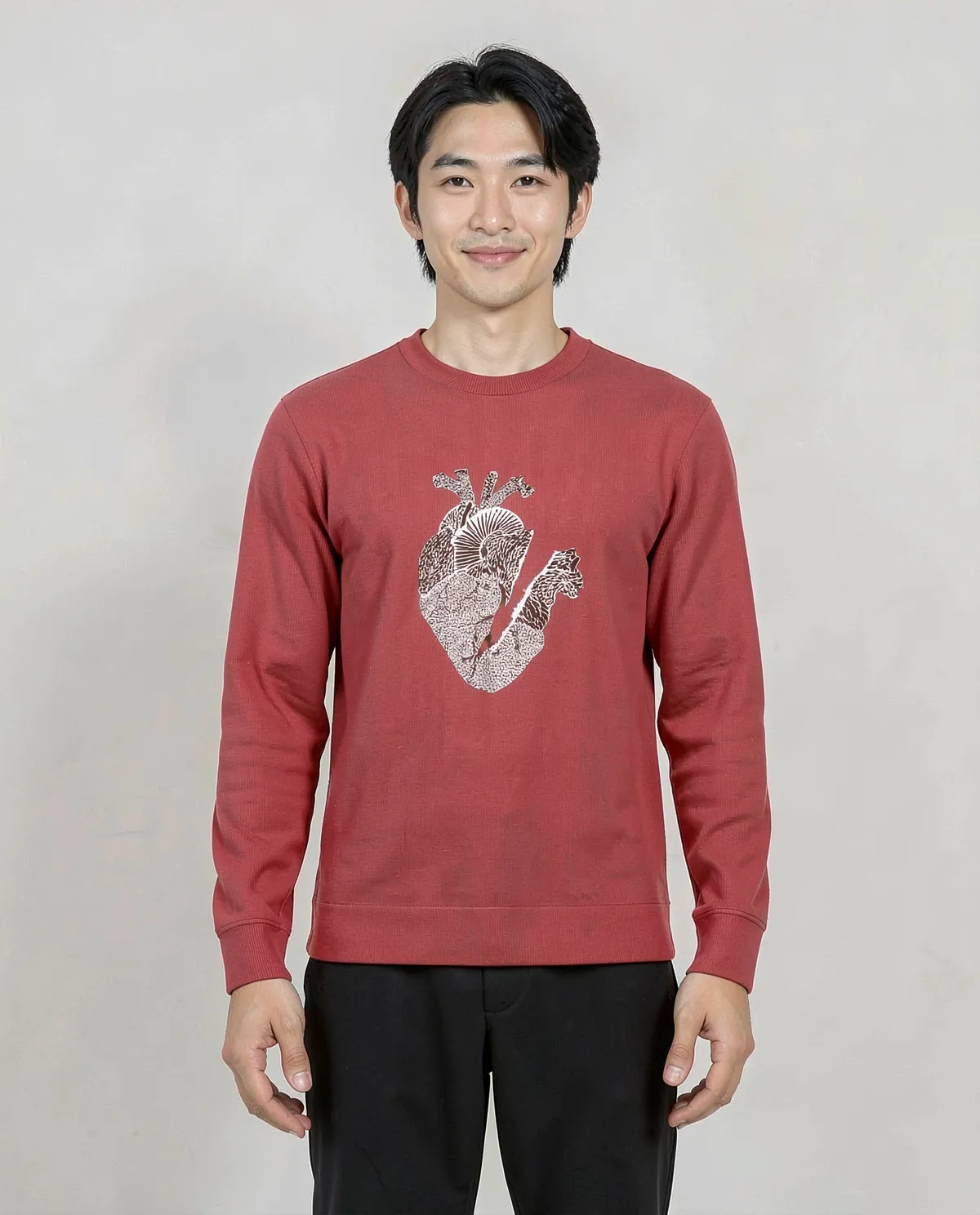 Red Brushed Organic Cotton Sweatshirt 59