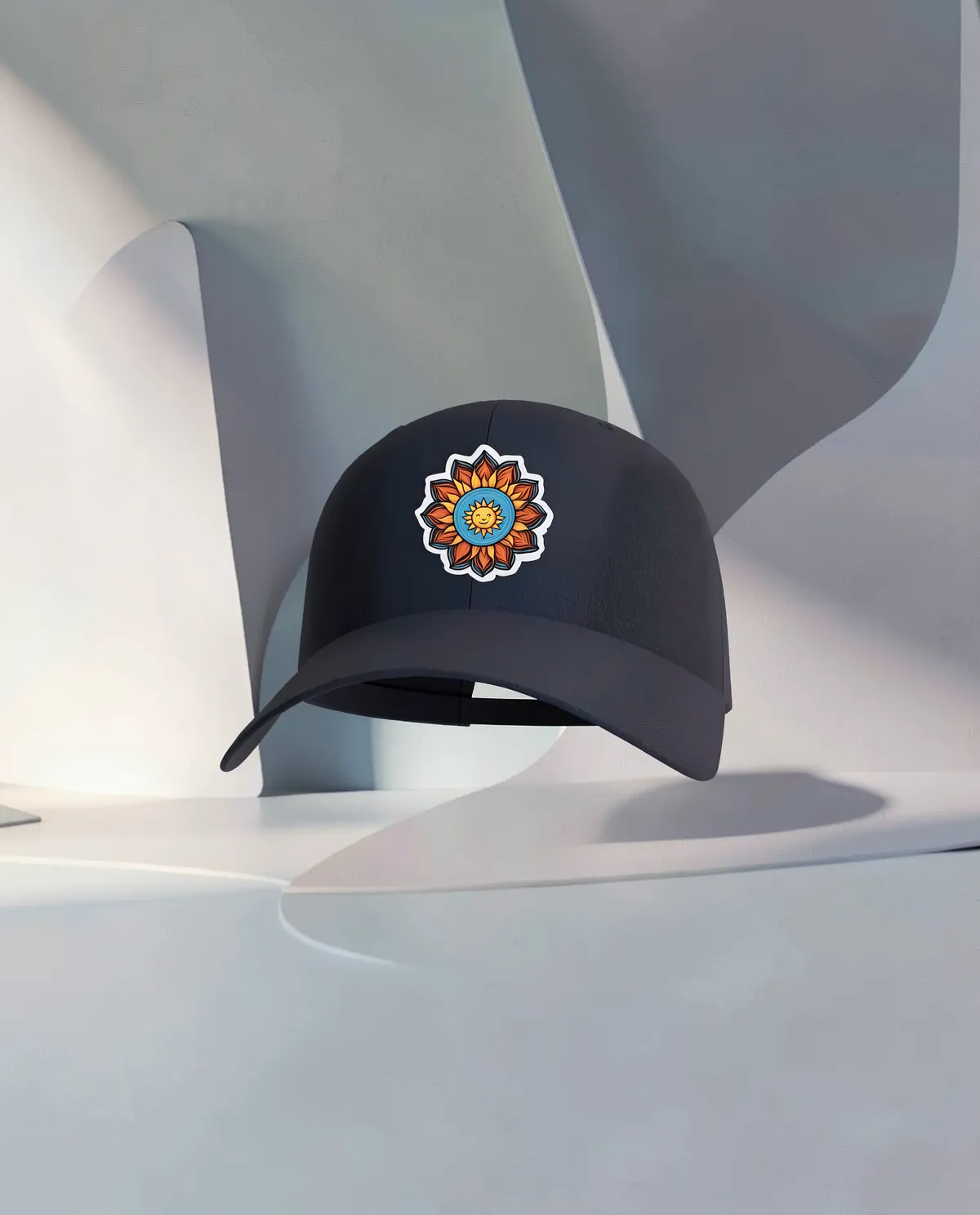 Navy 5‑Panel Cotton Cap with Velcro Closure 59