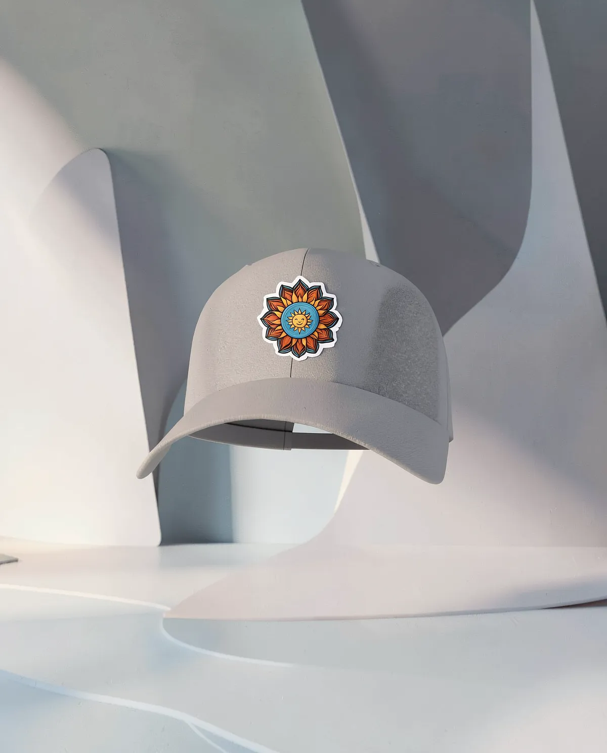 Grey Classic Cotton Cap with Adjustable Velcro Closure 59
