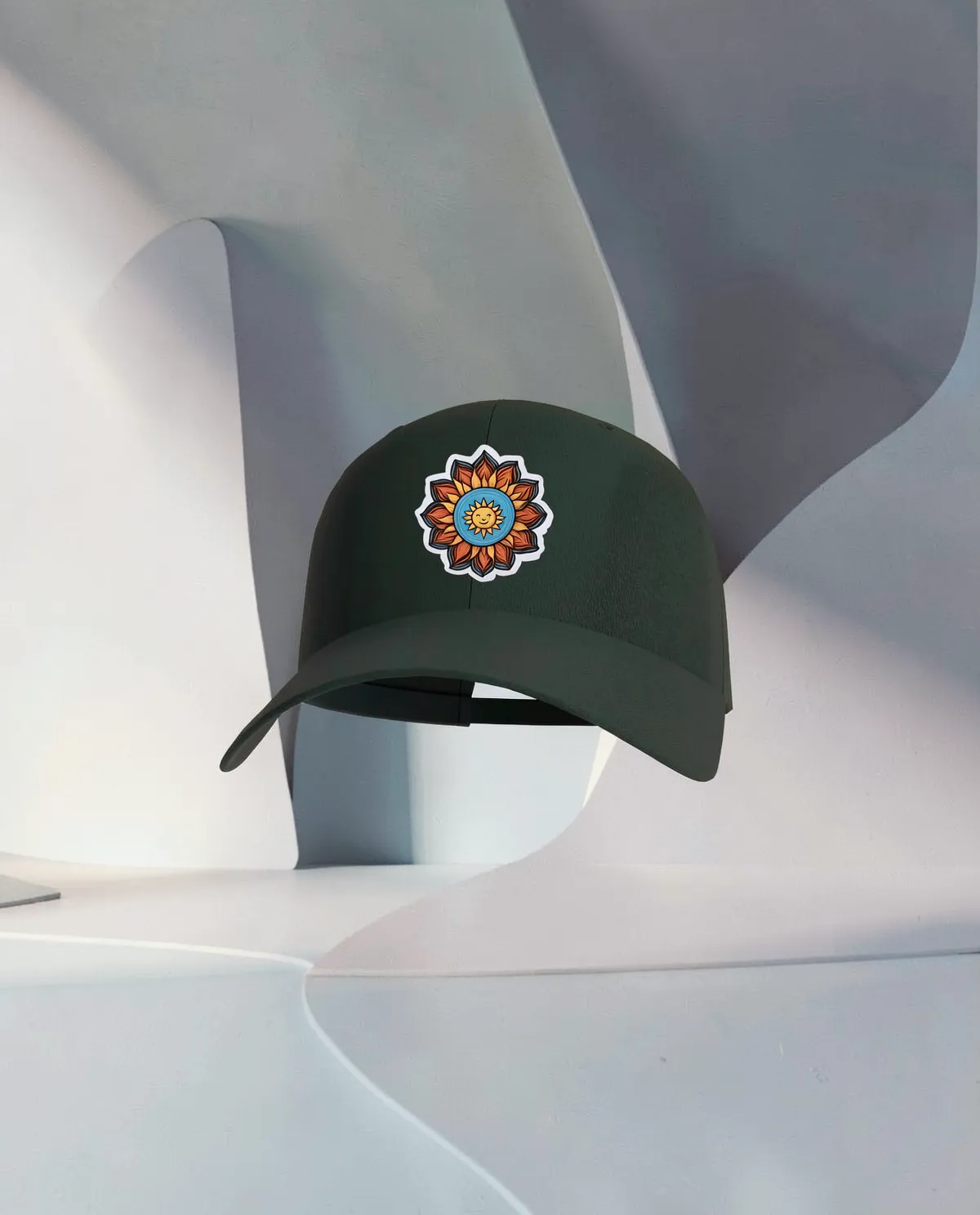 Green 5‑Panel Cotton Cap with Velcro 59