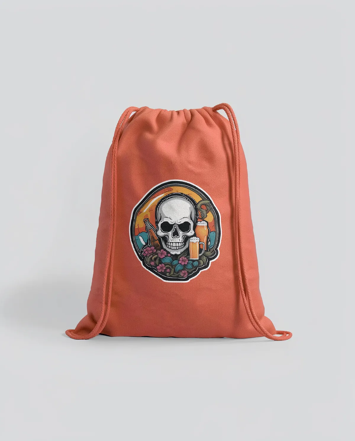 Logo-Friendly Drawstring Bag – Smooth Ironed Cotton Gym Tote 0