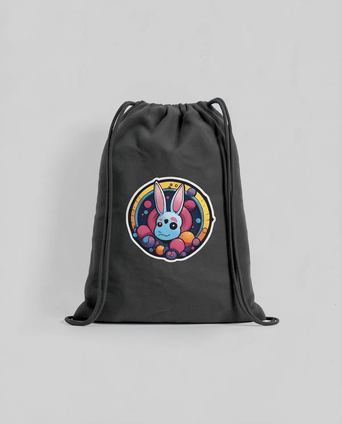 Lightweight Cotton Drawstring Gym Bag with Natural Drawstrings 0