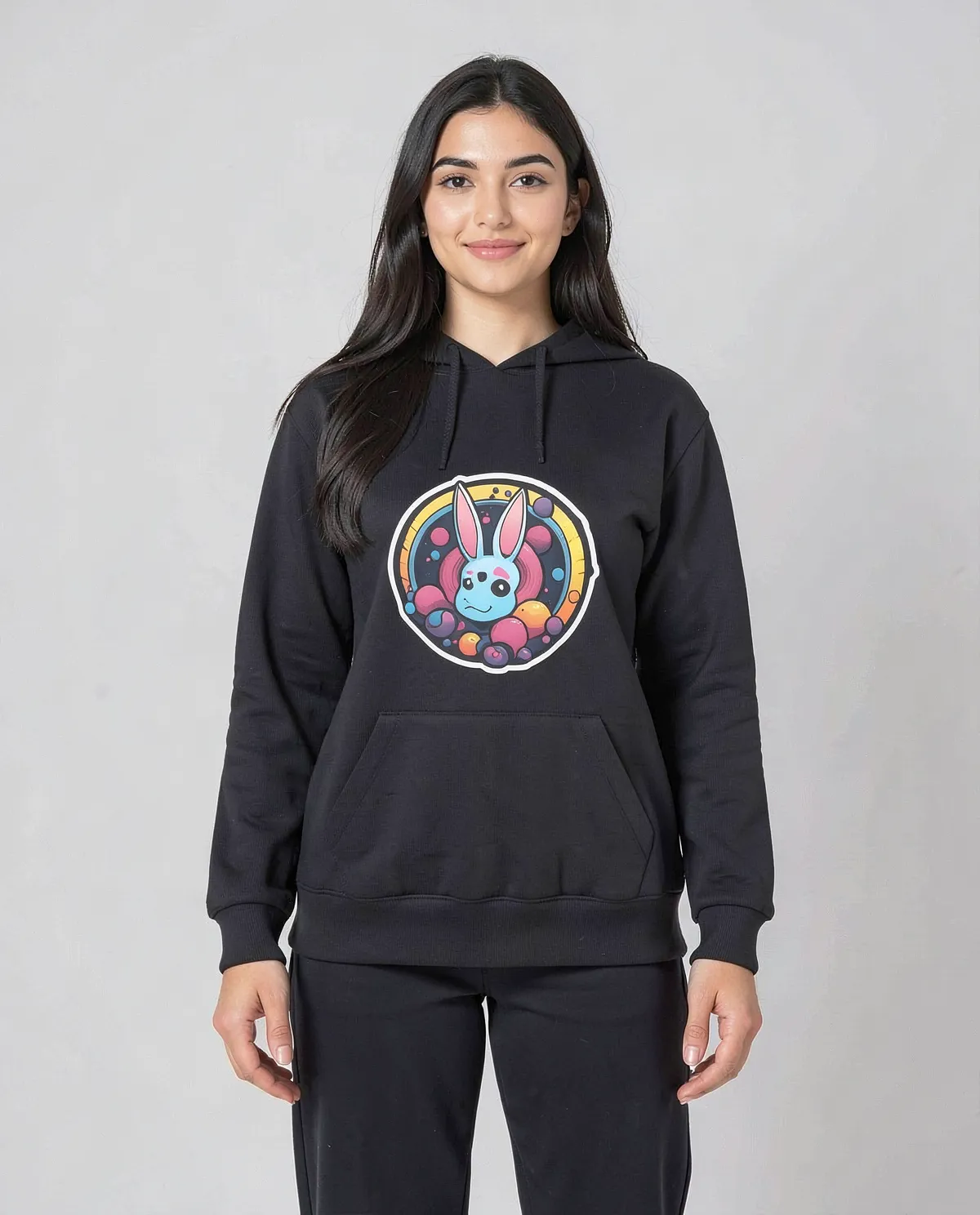 Black Brushed Organic Cotton Unisex Sweatshirt 0