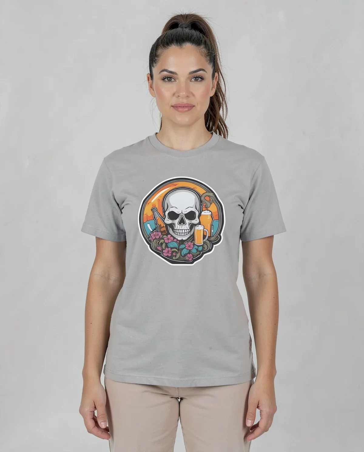 Grey Modern Fit Genderless Organic Cotton T-Shirt 0