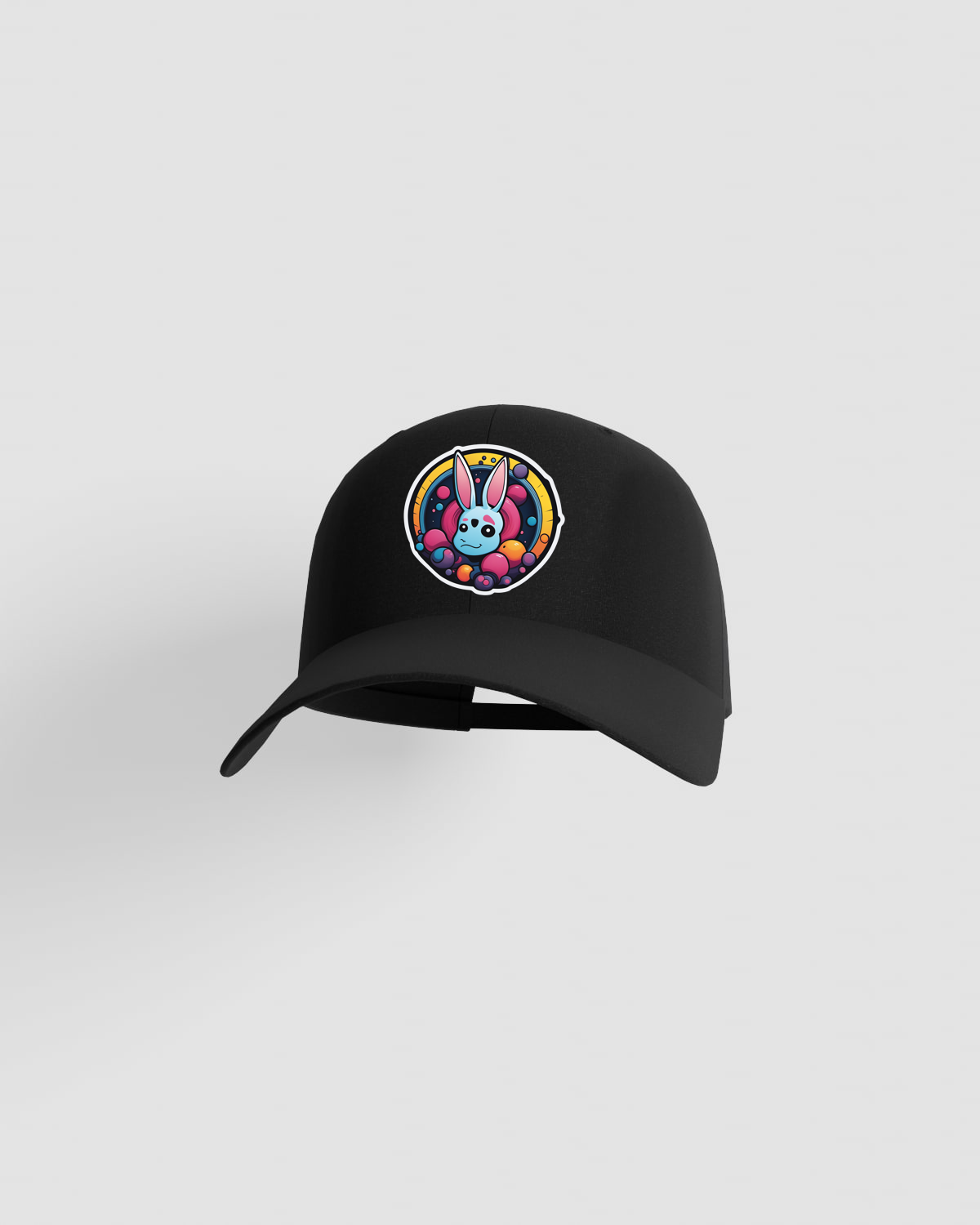 Black cotton cap with velcro closure 59
