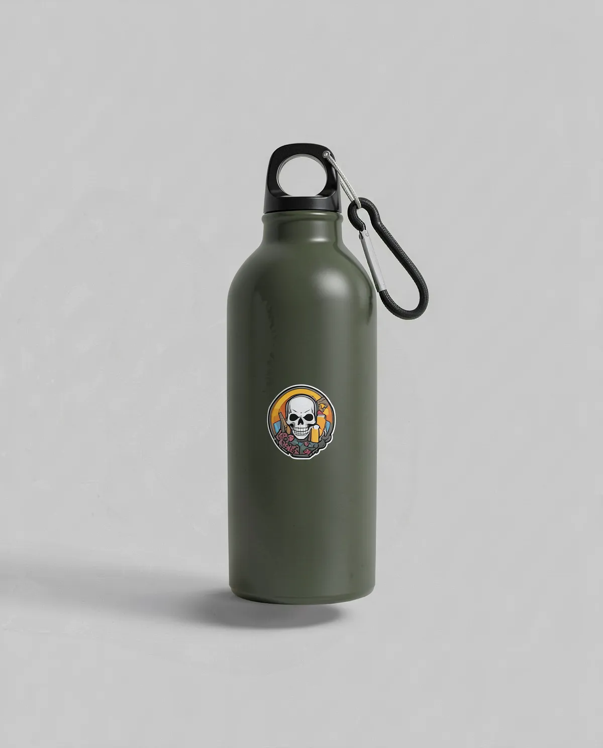 Recycled Aluminum Water Bottle with Metal Carabiner Clip 0