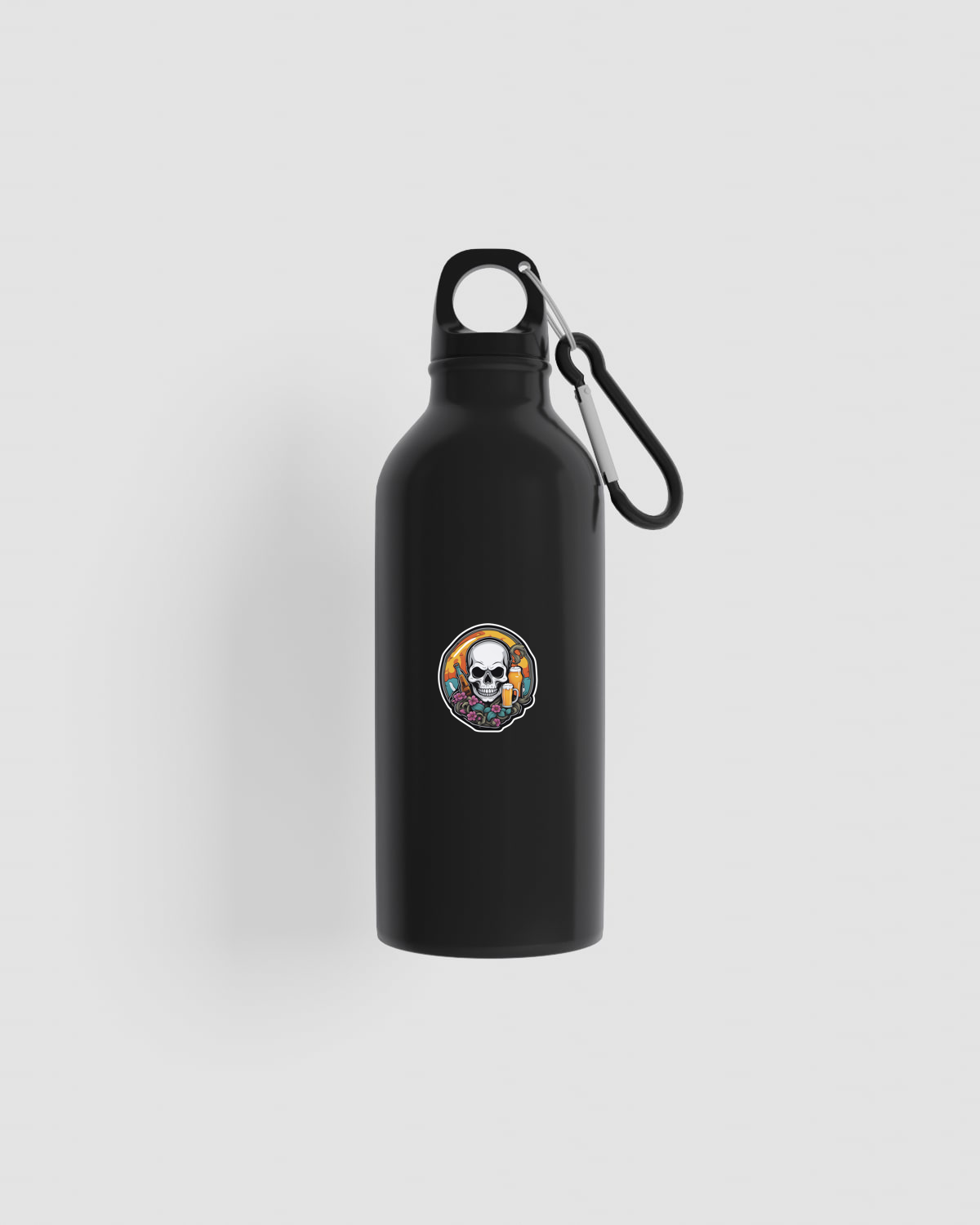 Recycled Aluminum Water Bottle with Metal Carabiner Clip 59