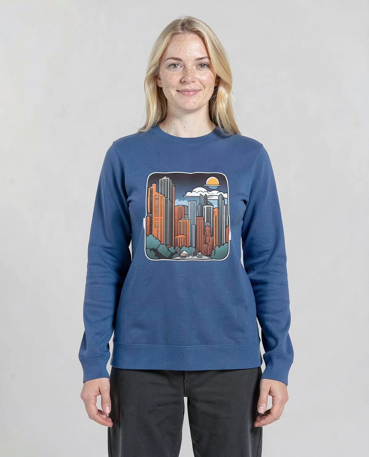 Felpa unisex in cotone organico blu 0