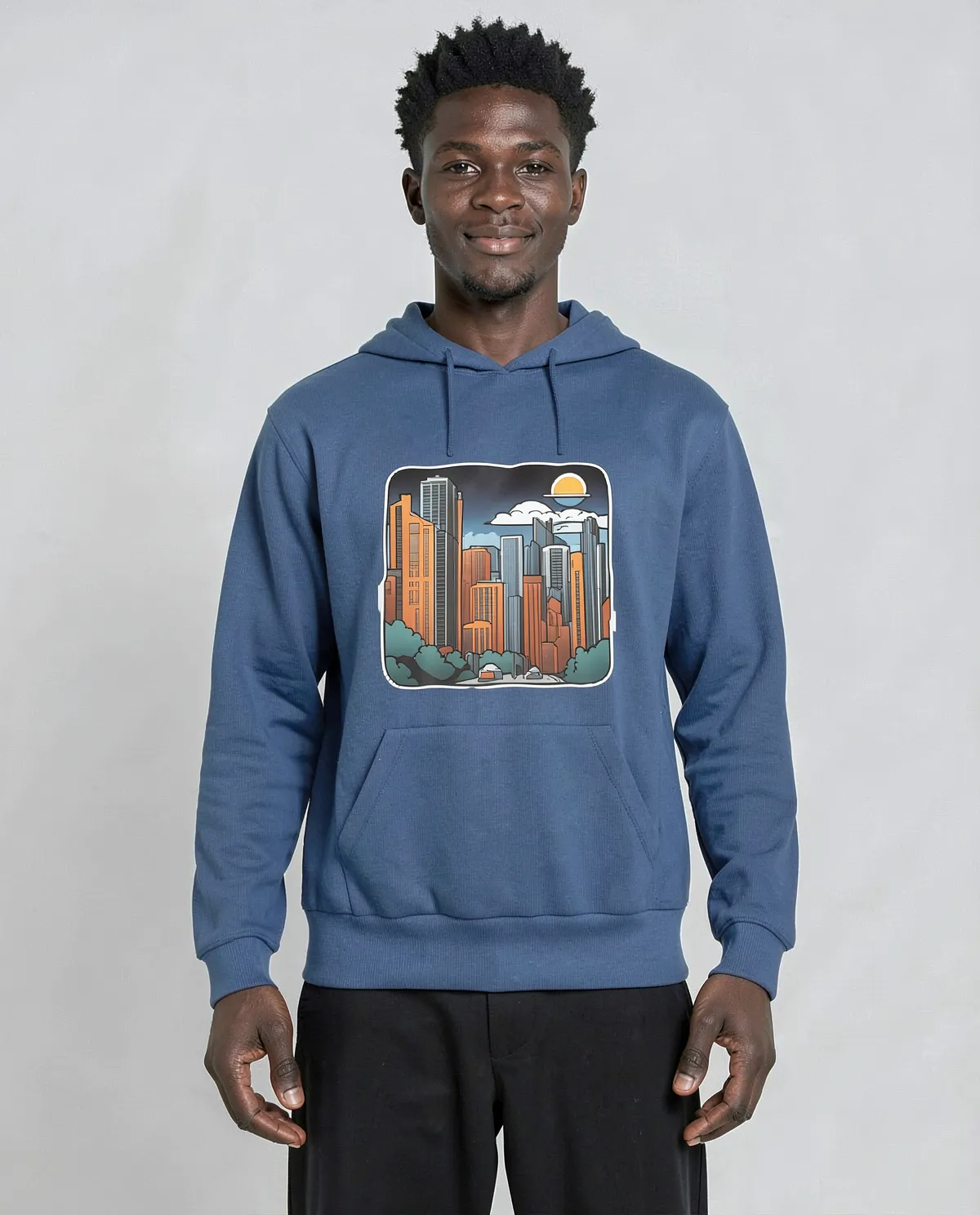 Blue Organic Cotton Sweatshirt – Unisex, Soft & Eco‑Friendly 0
