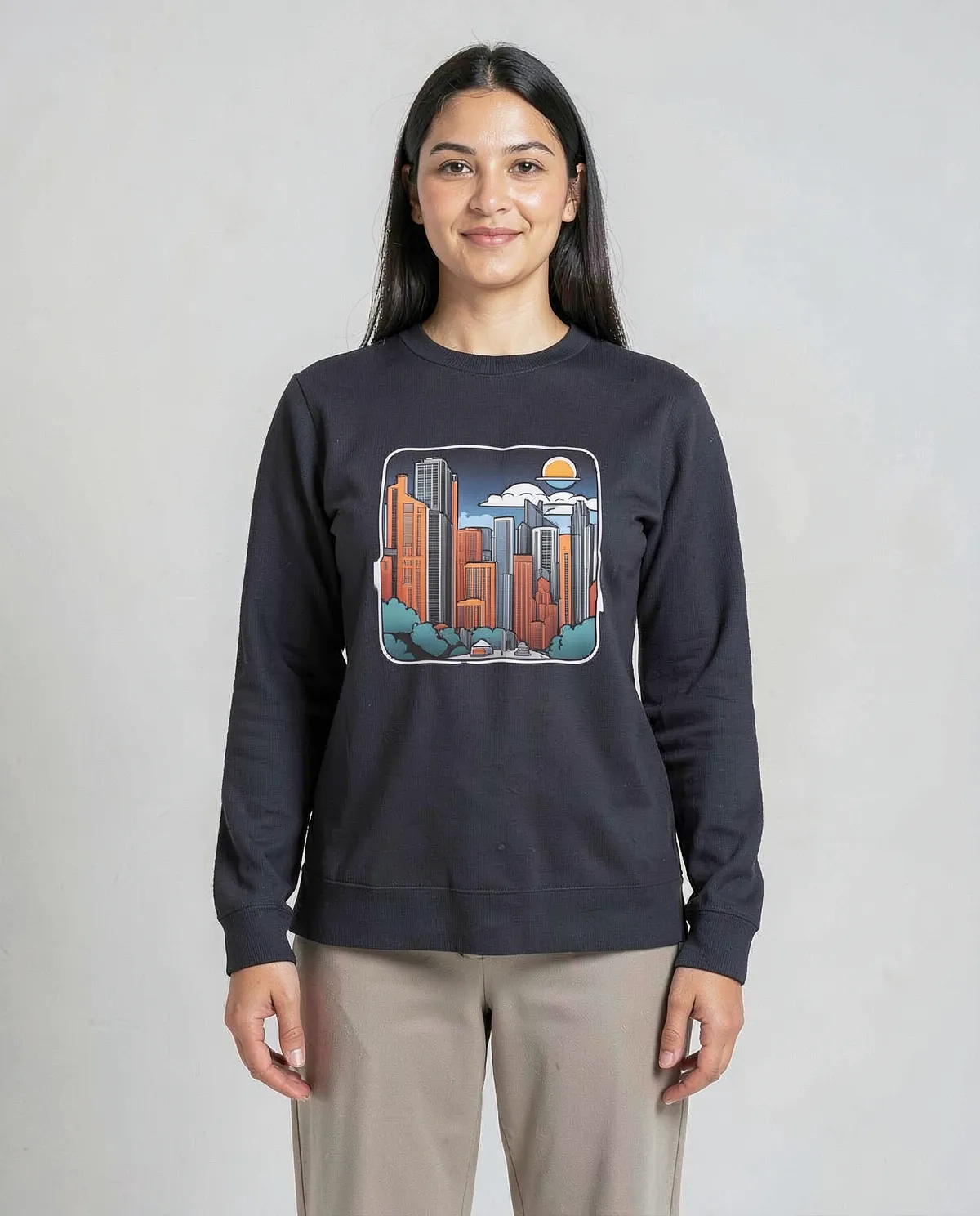 Black Unisex Sweatshirt – 100% Cotton, Custom Print Ready