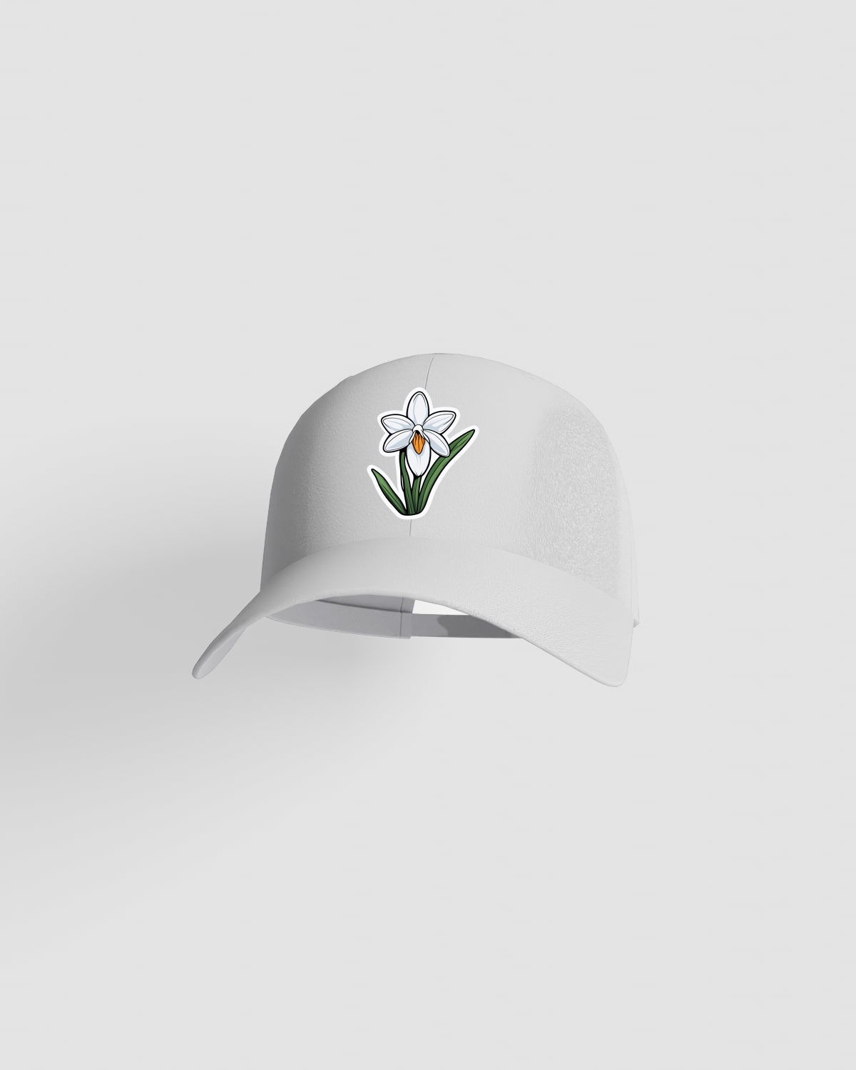 White Classic Five Panel Cotton Cap with Velcro Closure 59
