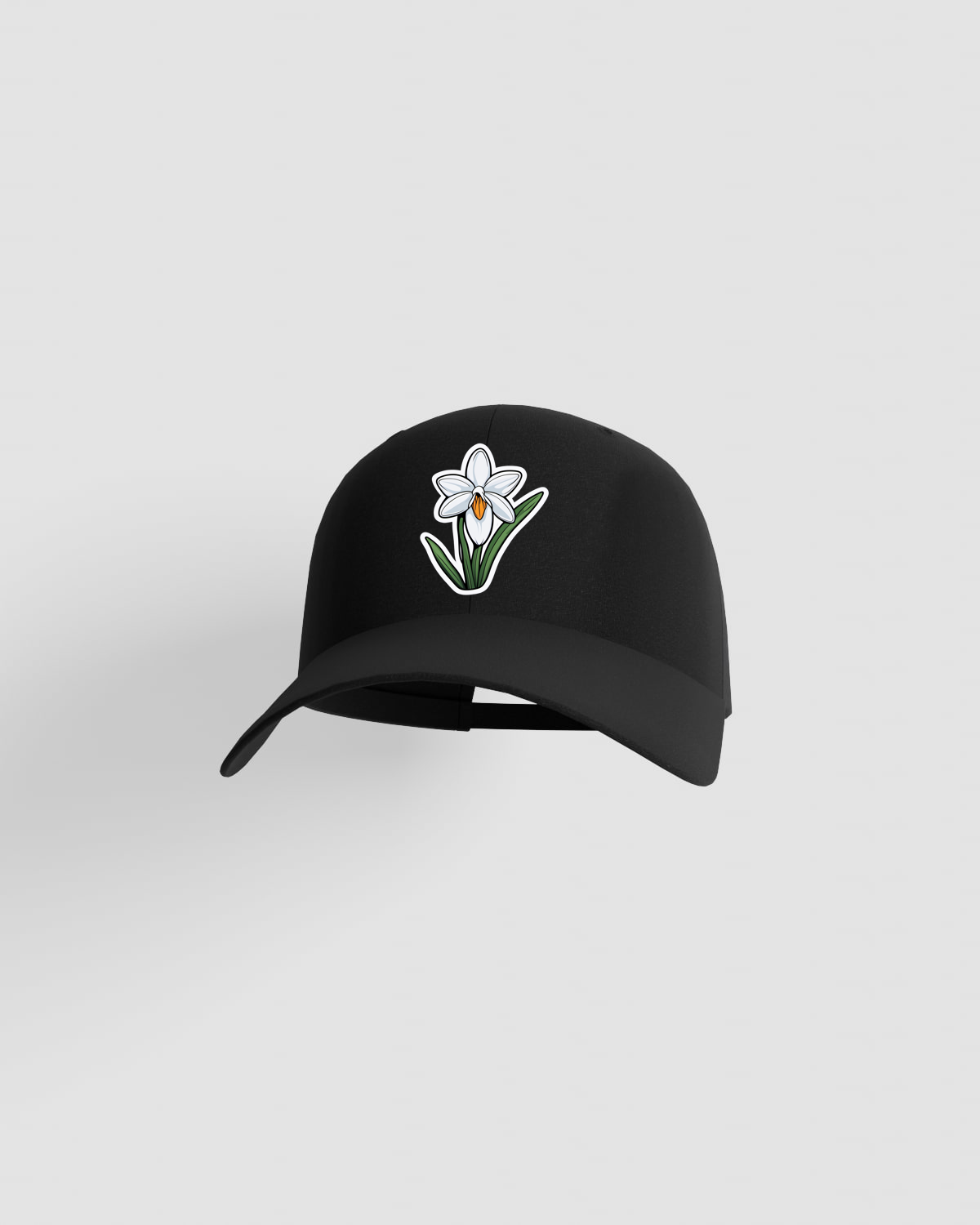 Black Adjustable Cotton Cap with Velcro Closure 59