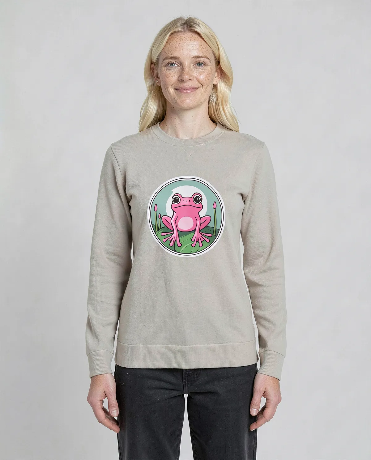 Cream Crew Neck Unisex Sweatshirt Organic Cotton Comfort 0