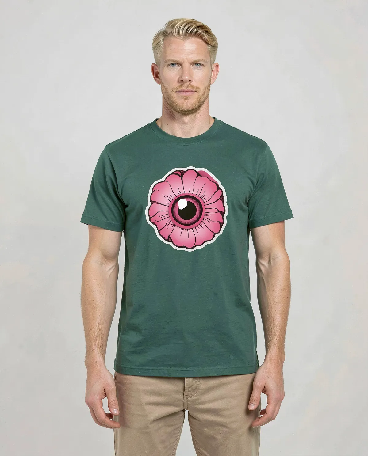 Green Organic Cotton T‑Shirt – Bold Print 0