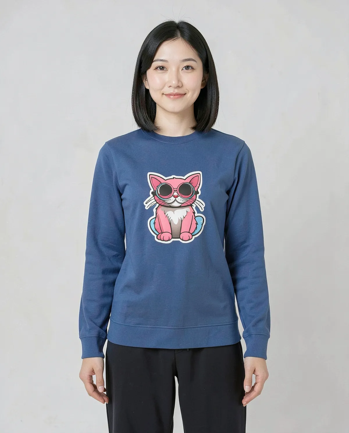 Blue Unisex Organic Cotton Sweatshirt with Brushed Finish 0