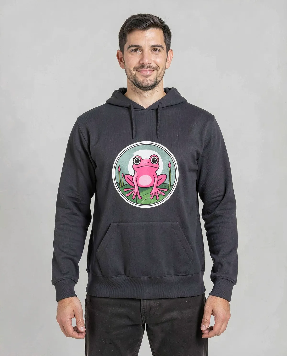 Sweatshirt en coton biologique unisexe noir – doux et durable 0