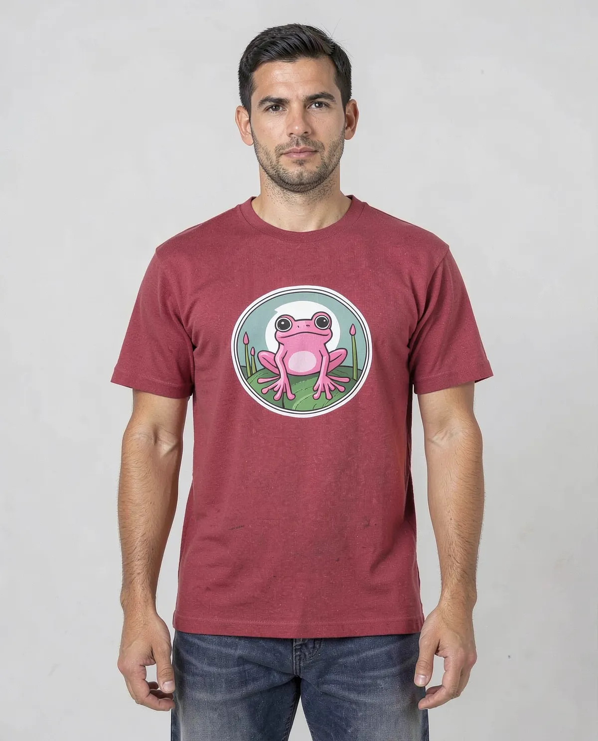 T‑shirt en coton biologique rouge à coupe moderne 0