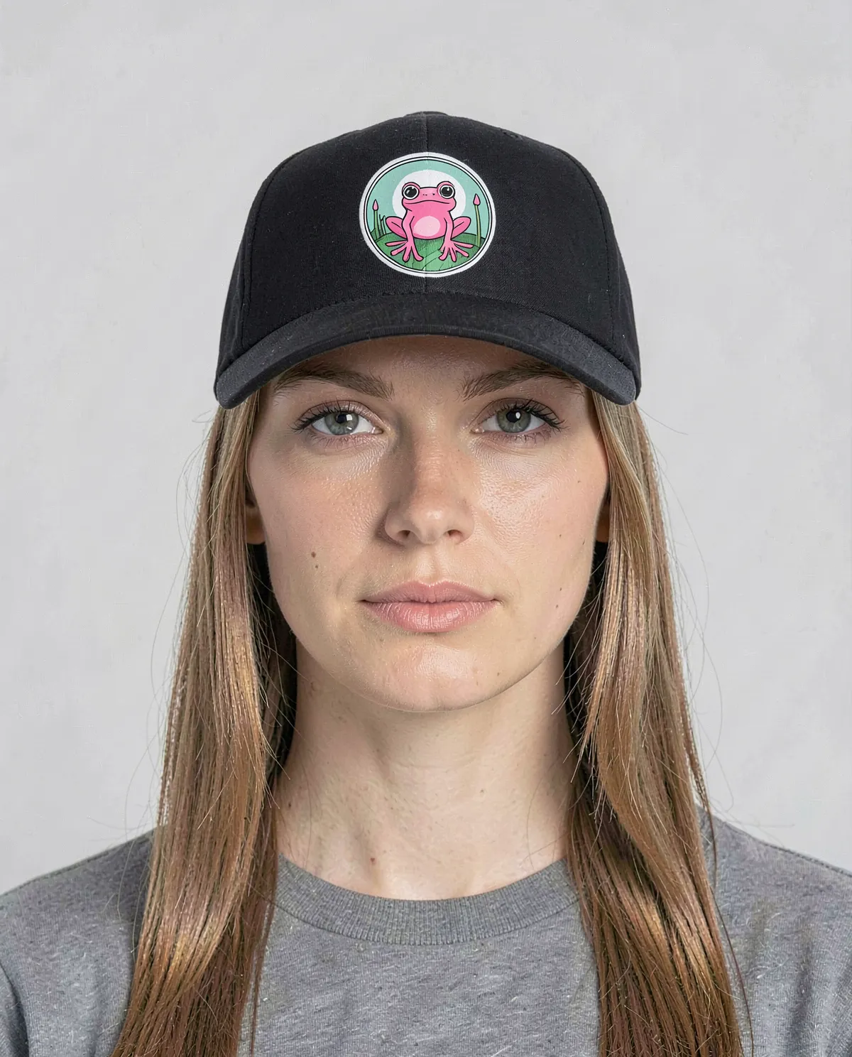 Cappellino nero di cotone regolabile con chiusura a velcro 59