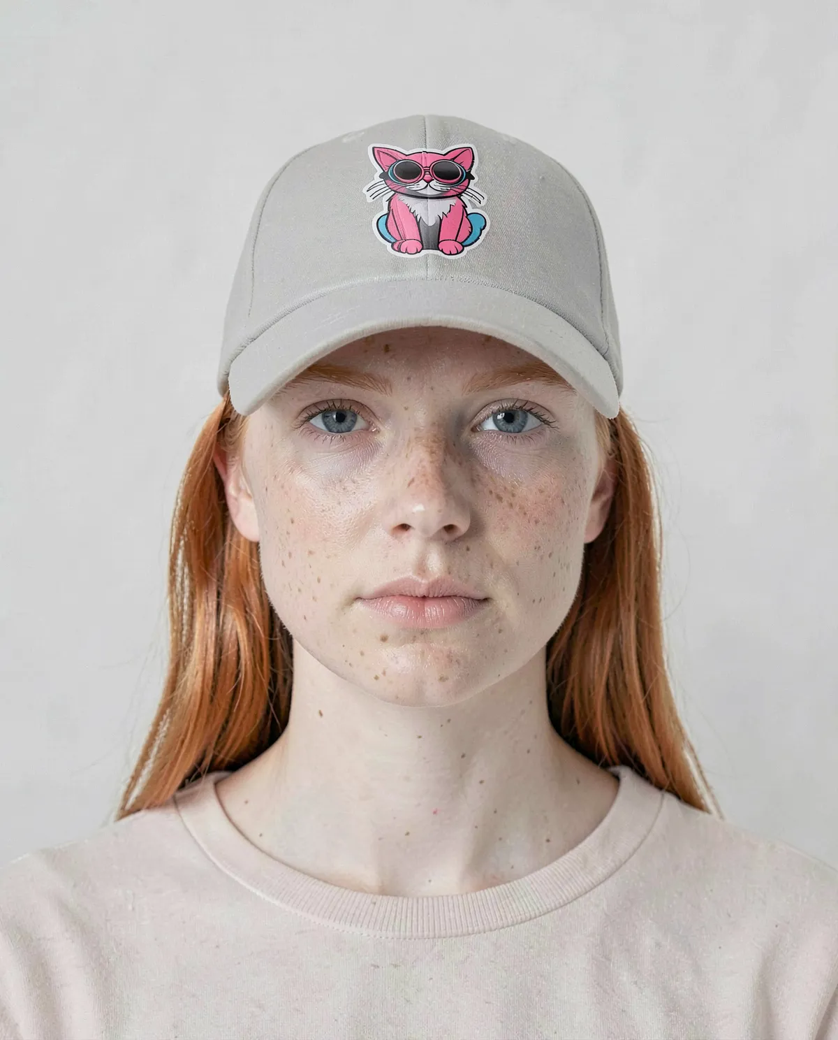 Grey Adjustable Cotton Cap with Velcro Closure 0