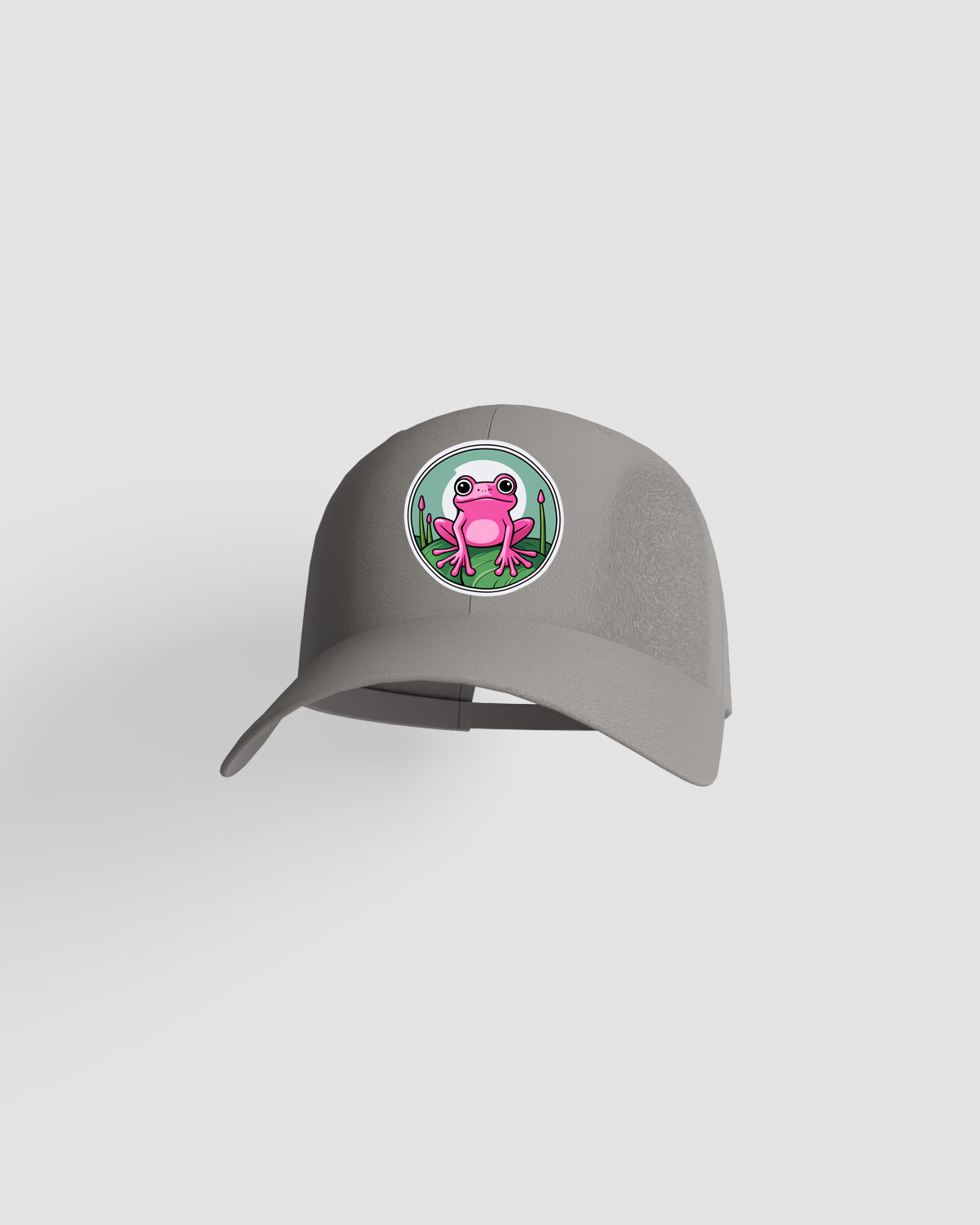 Grey Adjustable Cotton Cap with Velcro Closure 59