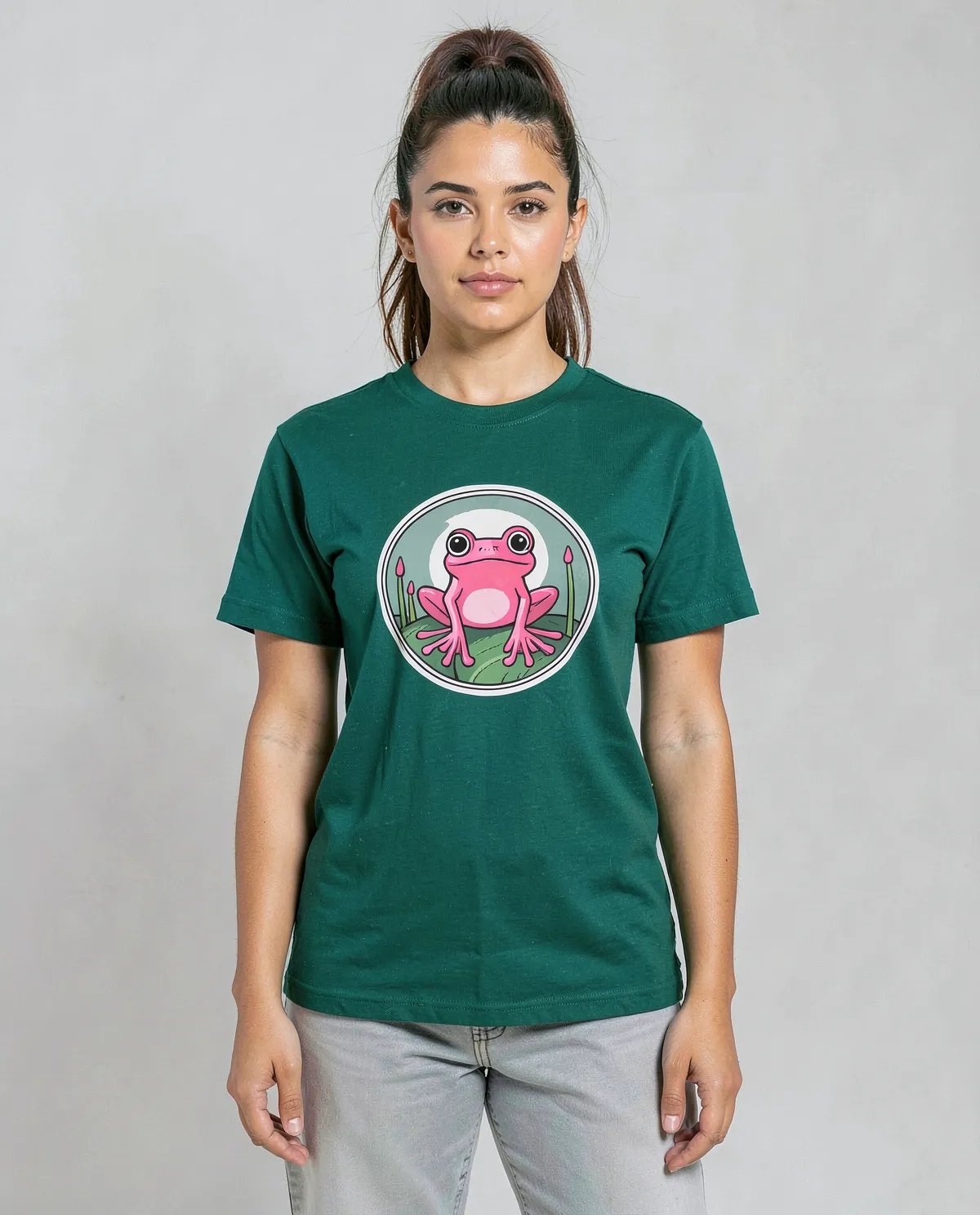 T‑Shirt en coton biologique vert, coupe moderne 59