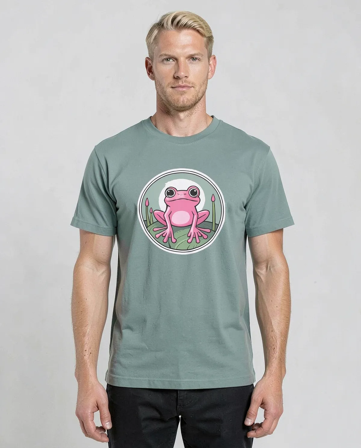 T‑Shirt en coton biologique vert, coupe moderne 0