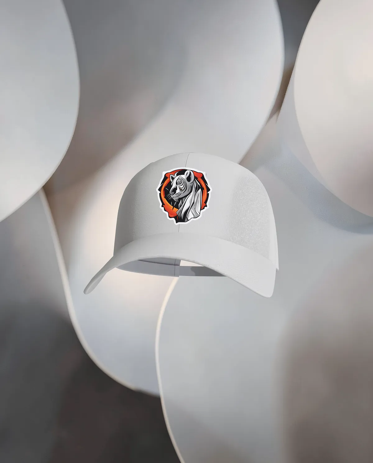 White 5-Panel Cotton Cap with Velcro Closure 59