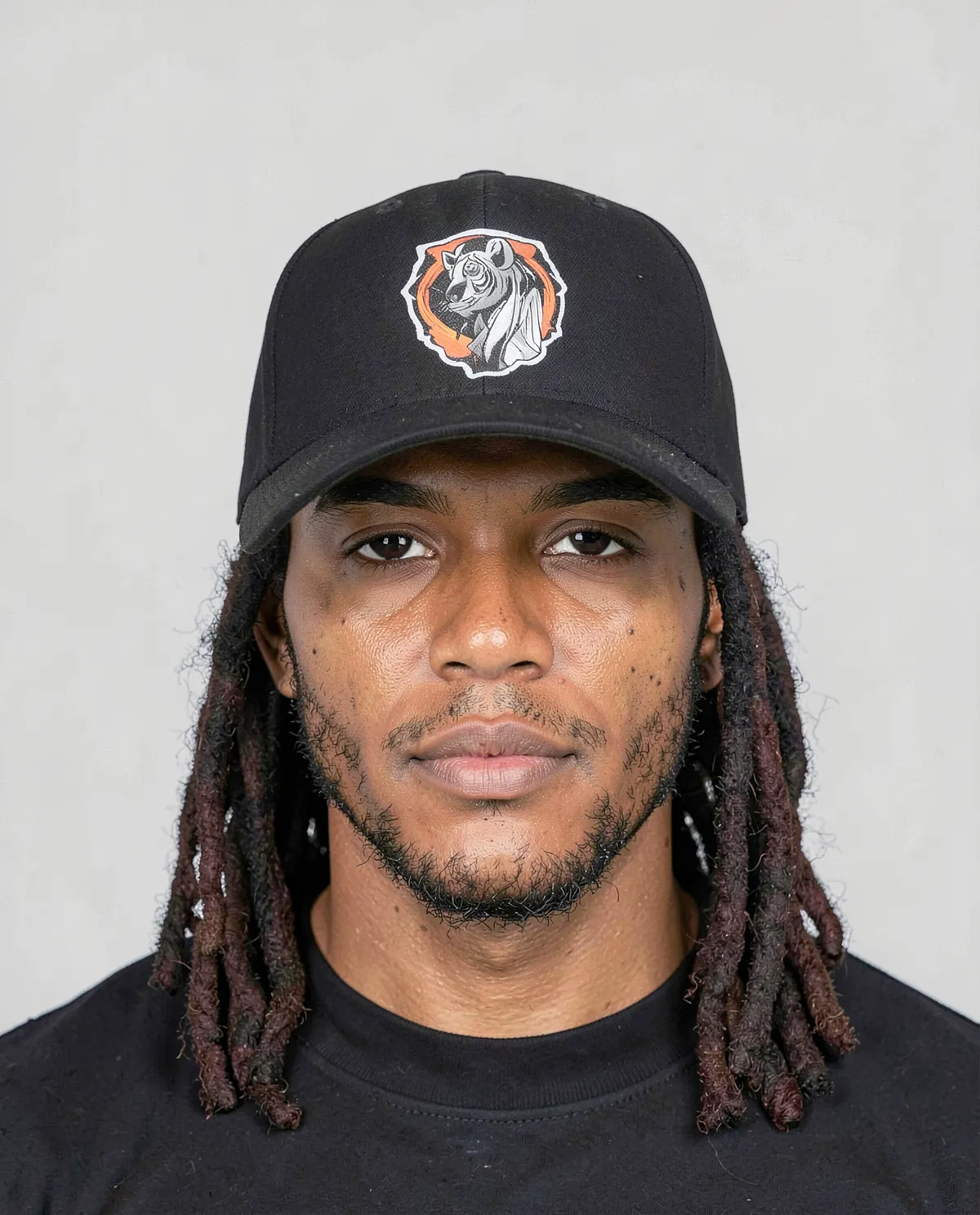 Black Adjustable Cotton Cap with Velcro Closure 0