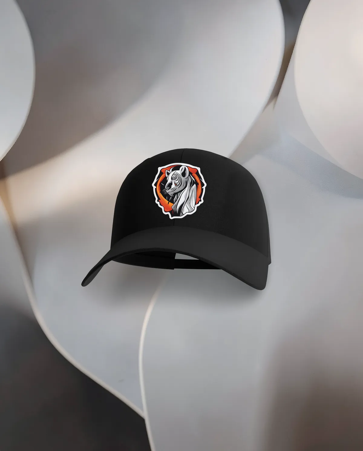 Black Adjustable Cotton Cap with Velcro Closure 59