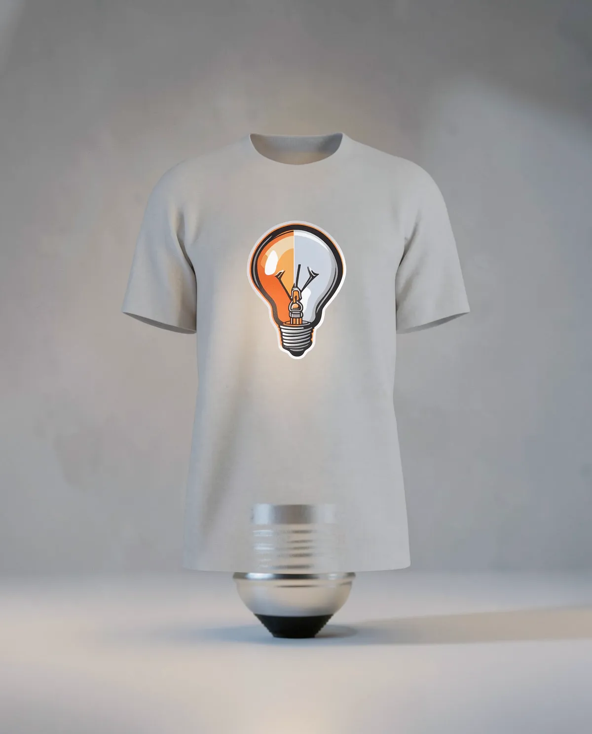 Grey Eco‑Sustainable T‑Shirt with Subtle Geometric Print 59