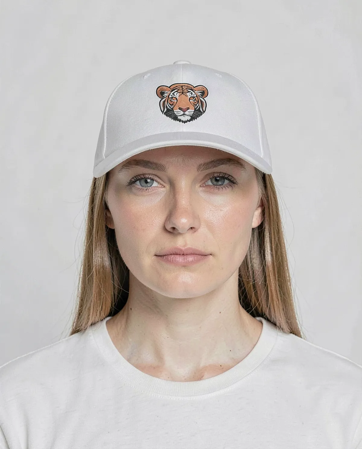 White Adjustable Cotton Cap with Velcro Closure 0