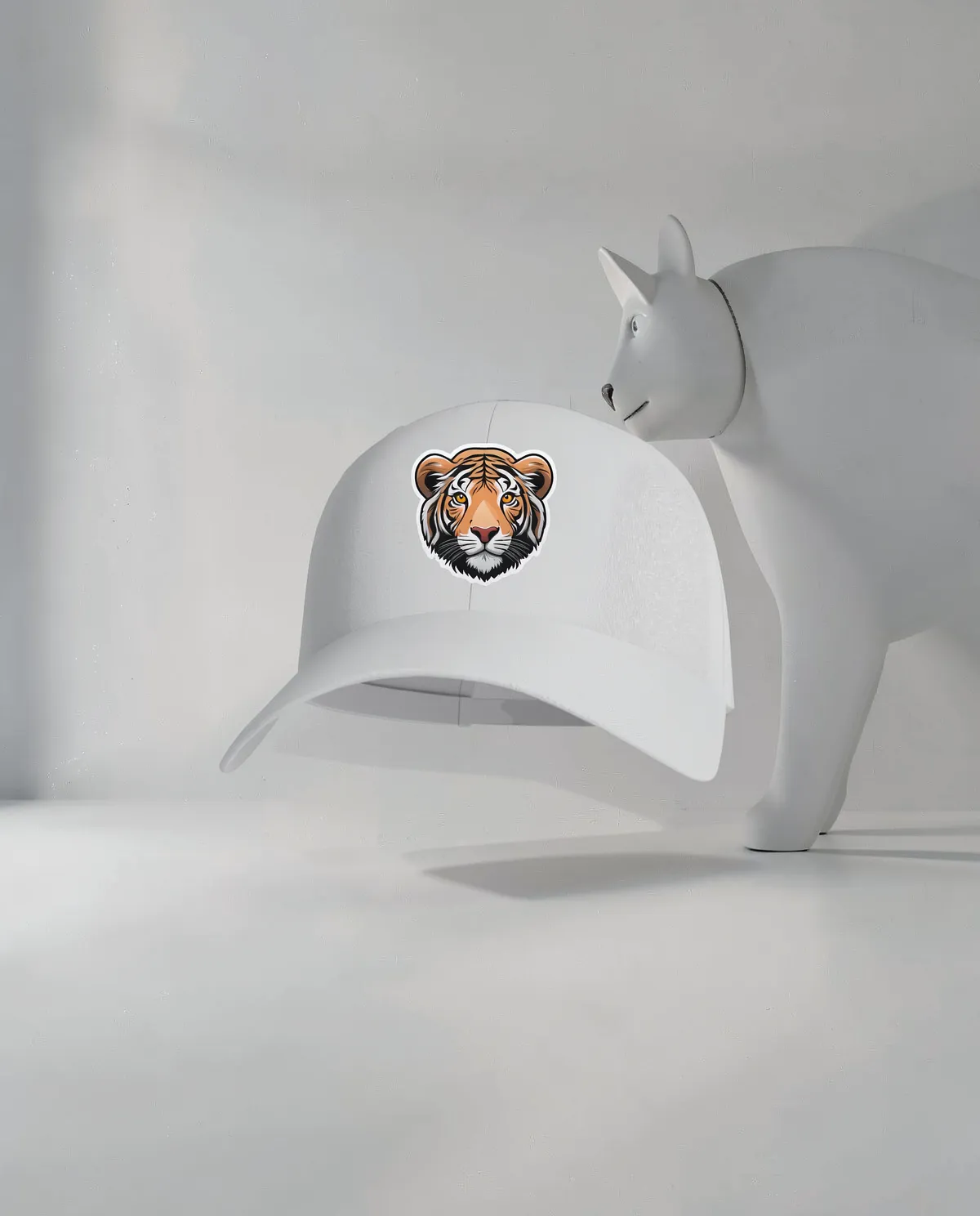 White Adjustable Cotton Cap with Velcro Closure 59