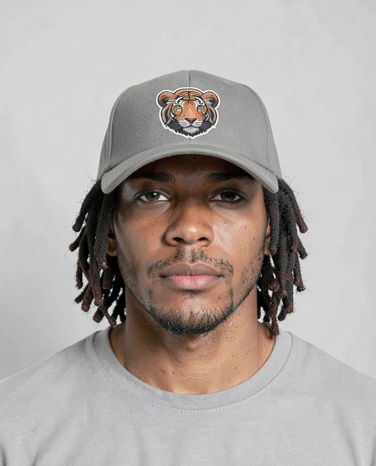 Grey Adjustable Cotton Cap with Velcro Closure 0