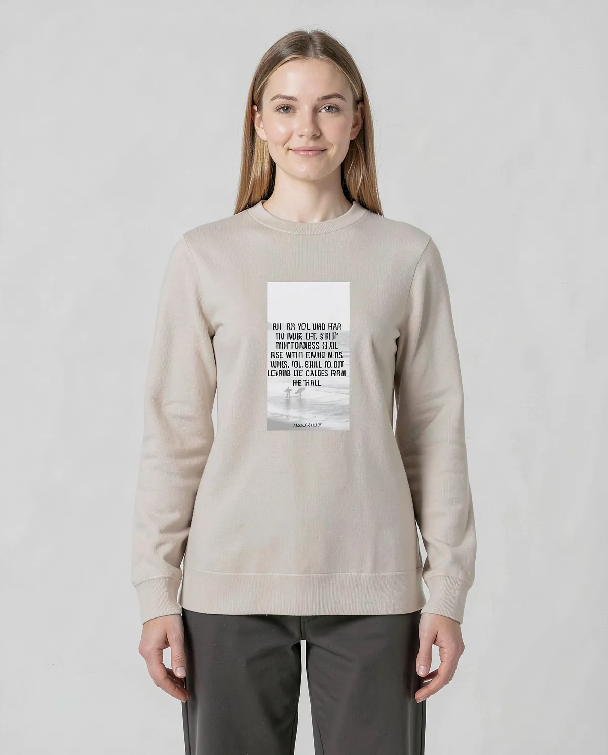 Cream Organic Cotton Sweatshirt – Unisex, Soft & Sustainable 0