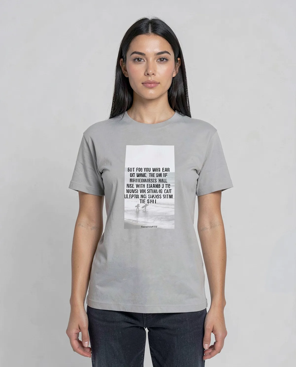 Grey Eco‑Sustainable T‑Shirt with Minimalist Design 59