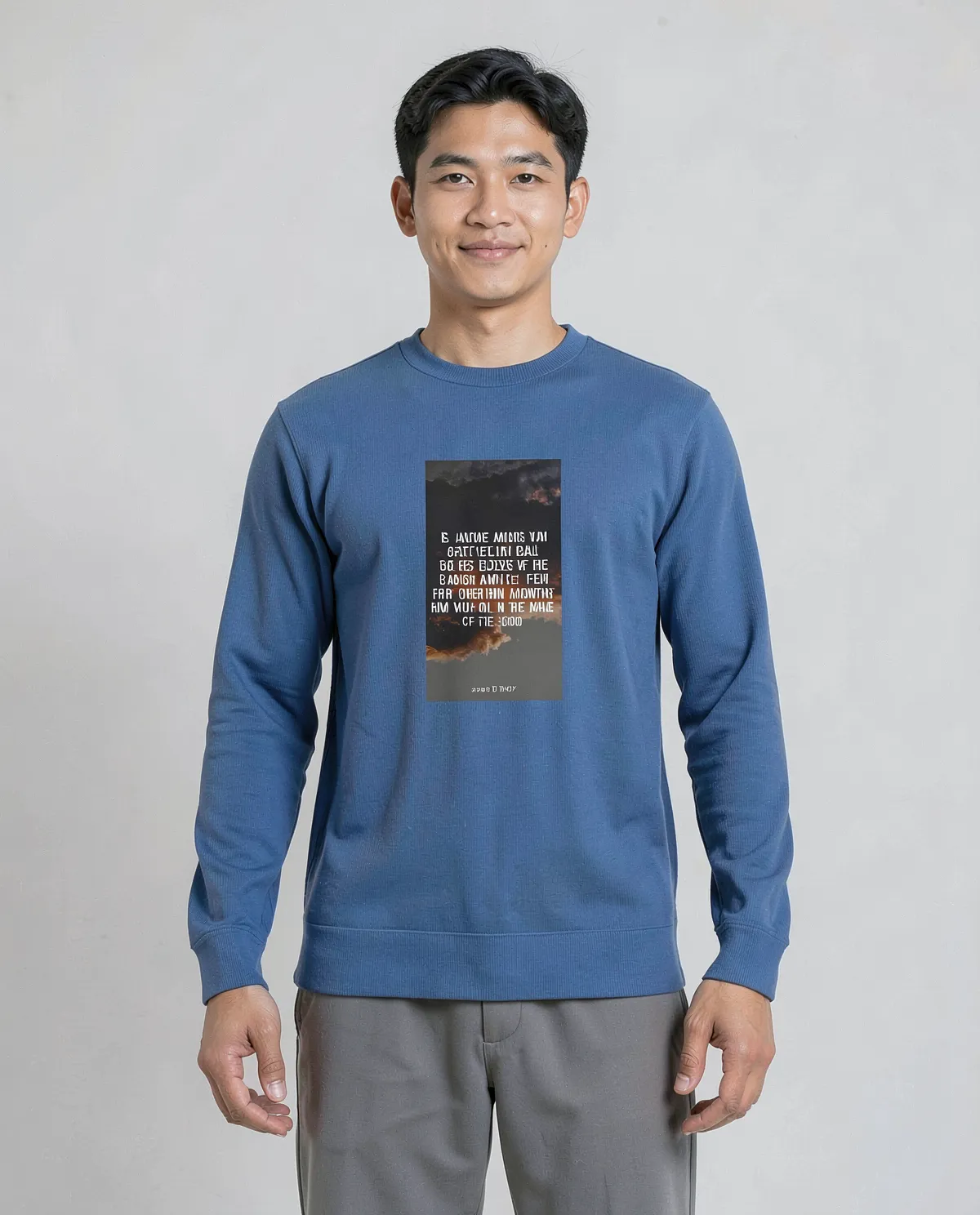 Blue Unisex Sweatshirt – Soft Cotton, Print-Ready 0