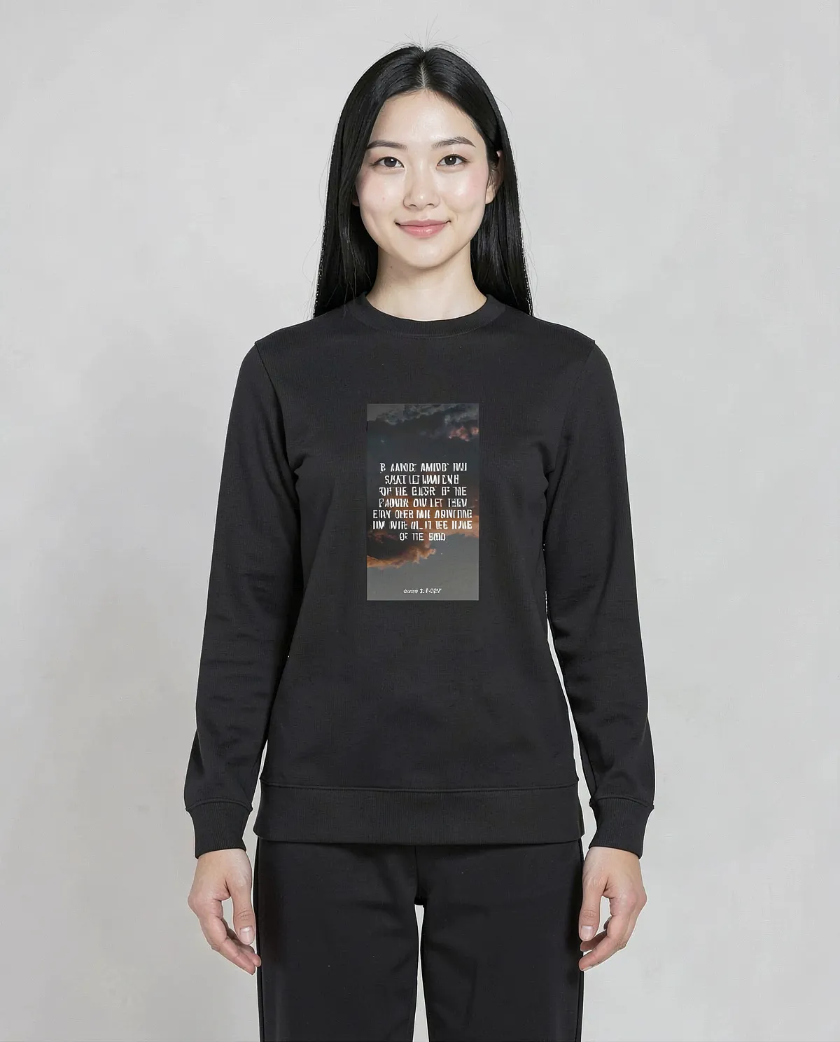 Sleek Black Organic Cotton Sweatshirt 0