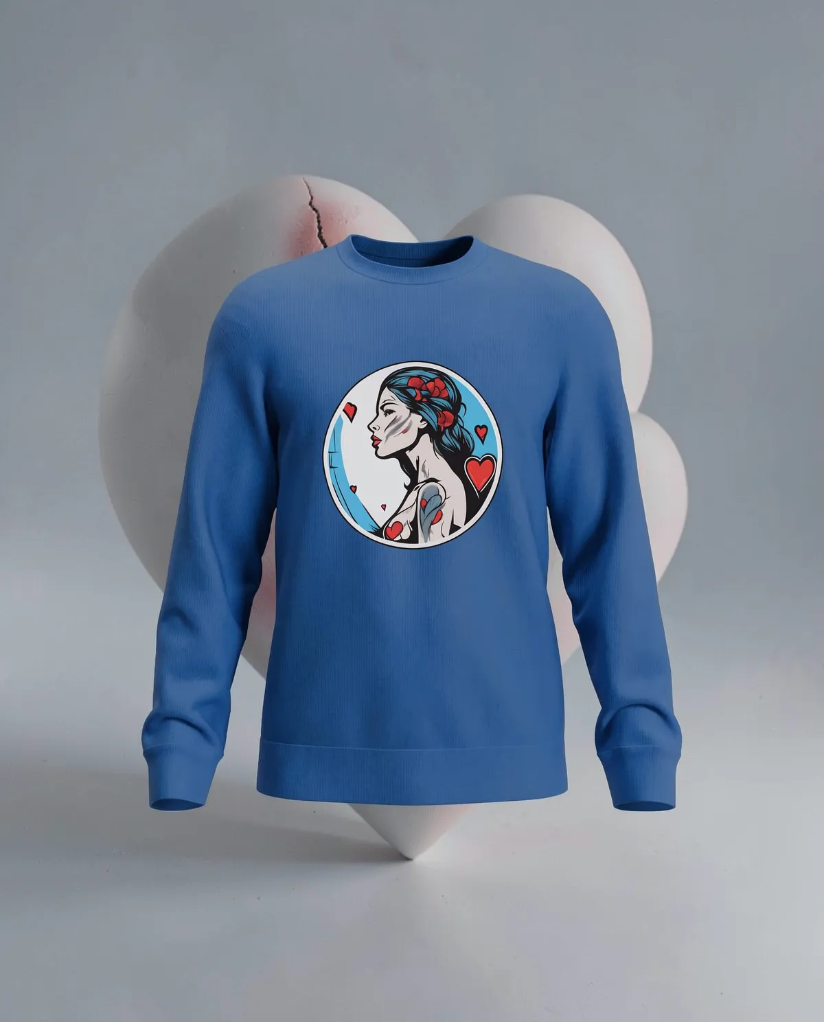 Blue Unisex 100% Cotton Sweatshirt – Durable Print Quality 59