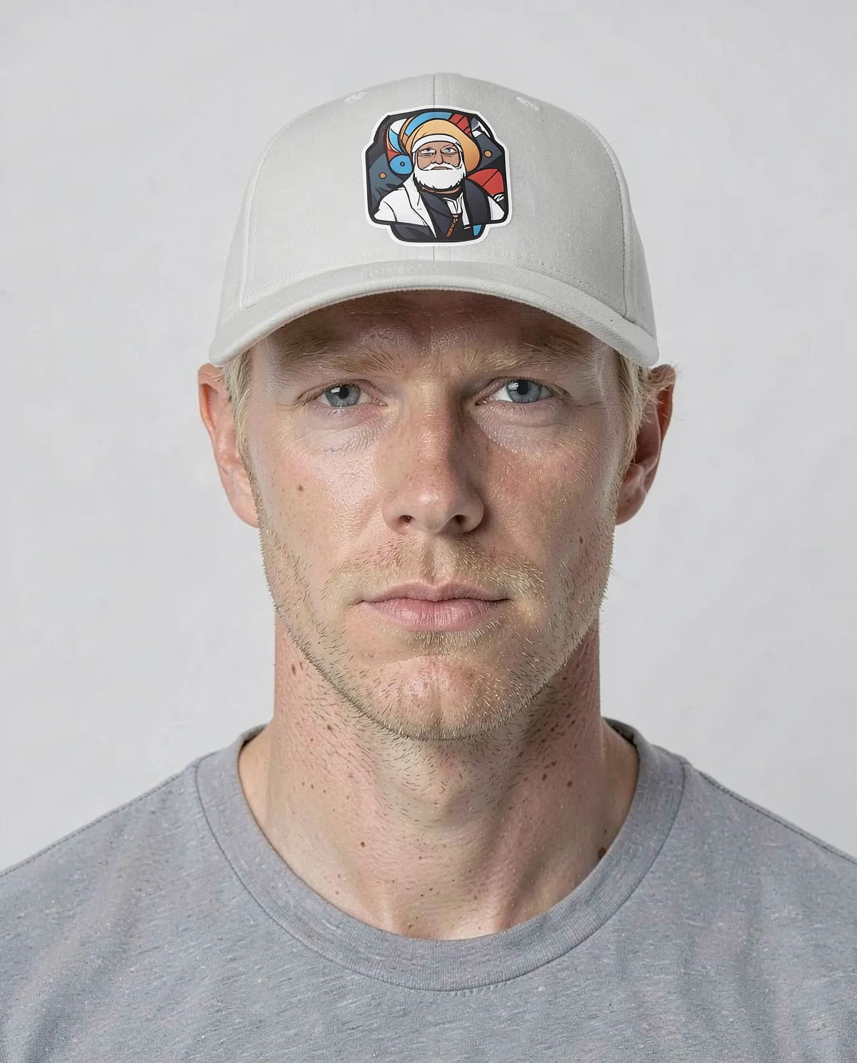 White Cotton Cap with Velcro Closure 0