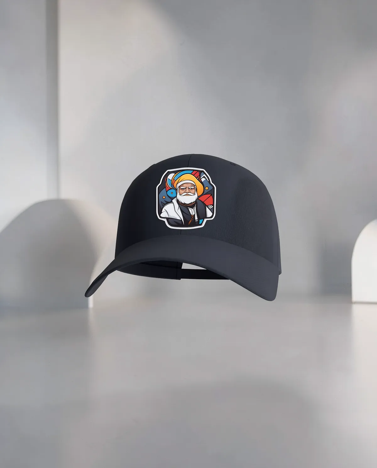 Navy Cotton Cap with Adjustable Velcro Closure 59